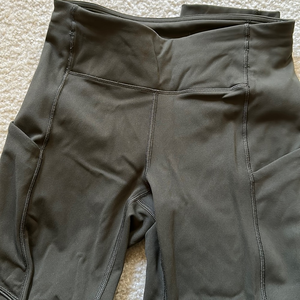 Lululemon leggings, cropped, army green, size 2.
